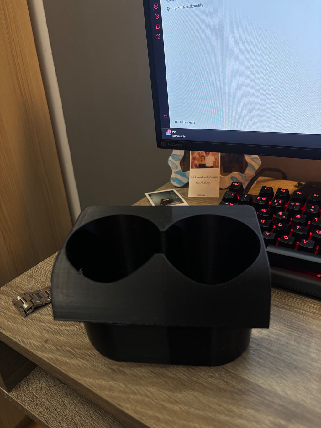 Cup holder BMW e46 w miejsce popielniczki tylnej (2x500ml)