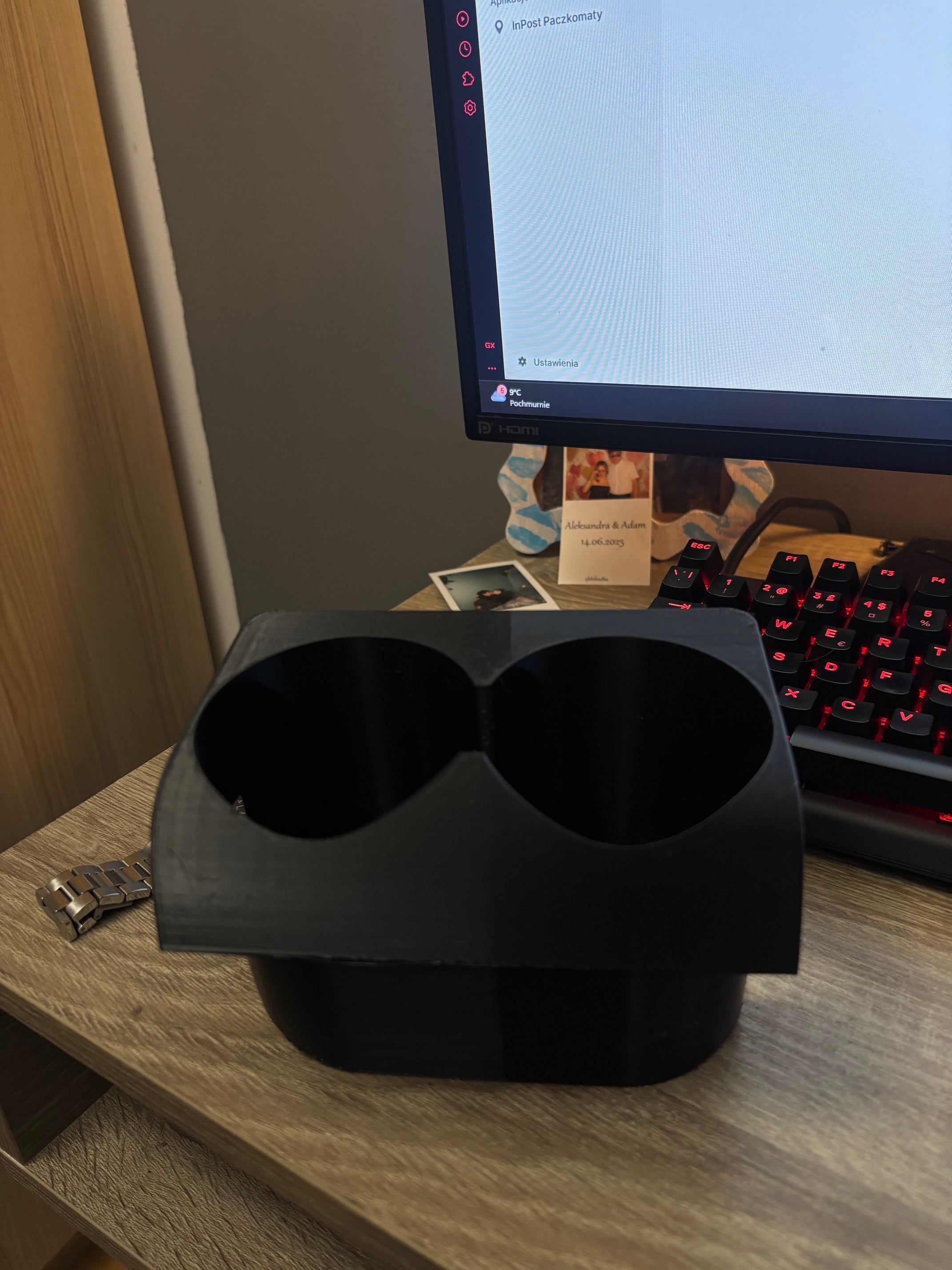 Cup holder BMW e46 w miejsce popielniczki tylnej (2x500ml)